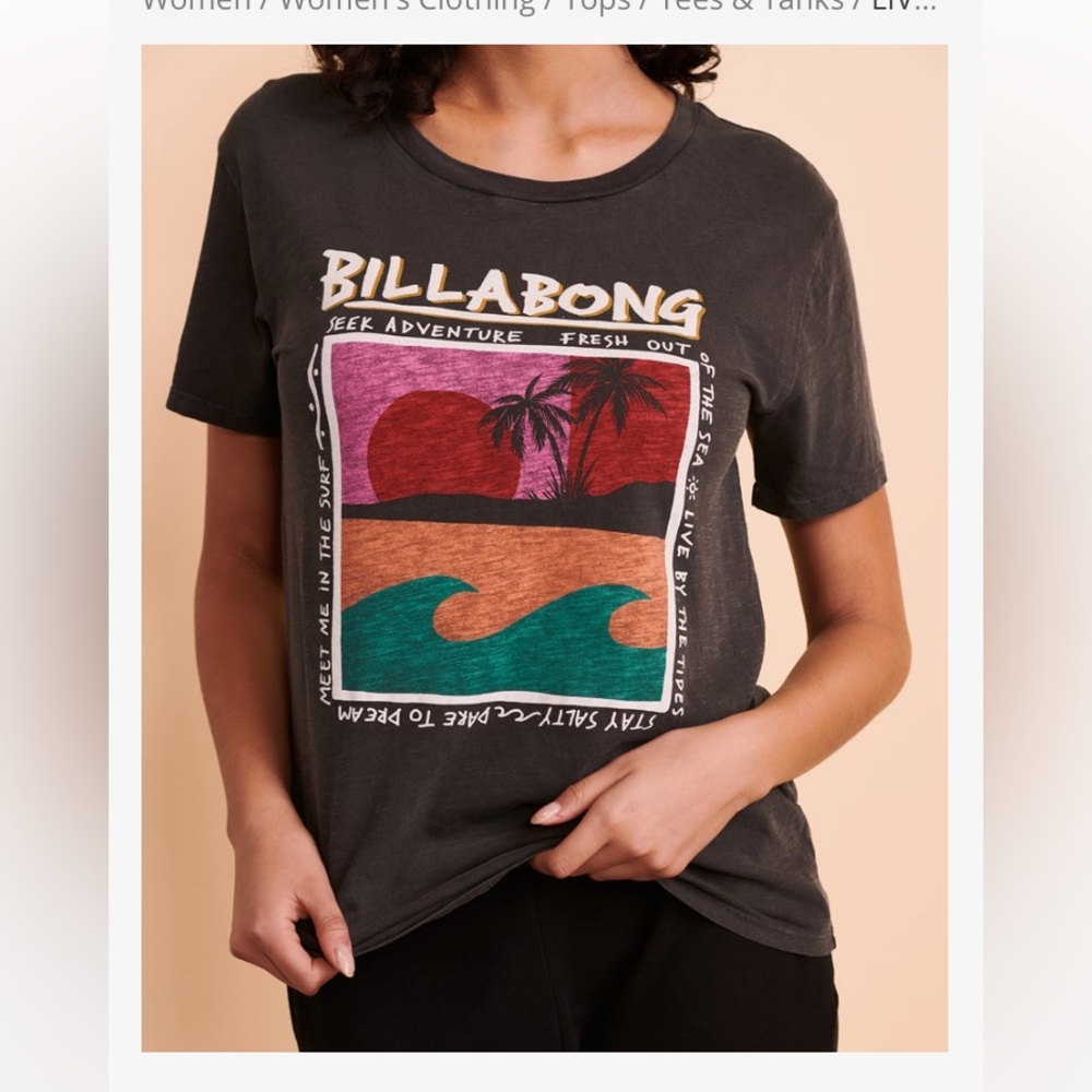 Billabong Live By The Tides size small grey Tee. {215}